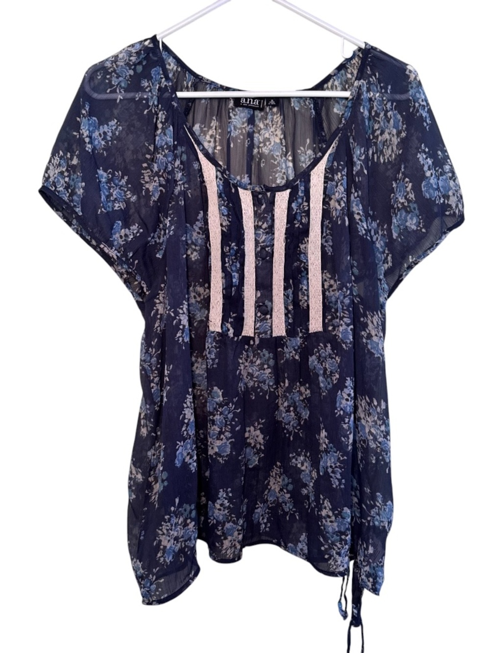 A.V.A Blue Sheer Blouse